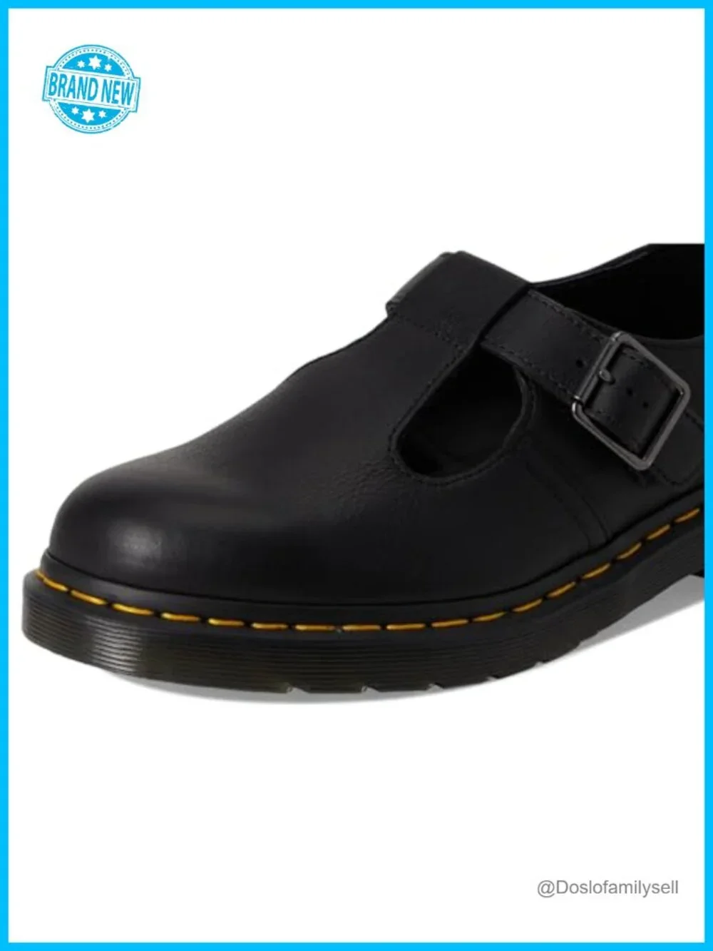 Dr. Martens Polley T-Bar Leather Flats Buckle Closure